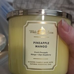 White Barn Pineapple Mango Candle in Yellow Jar